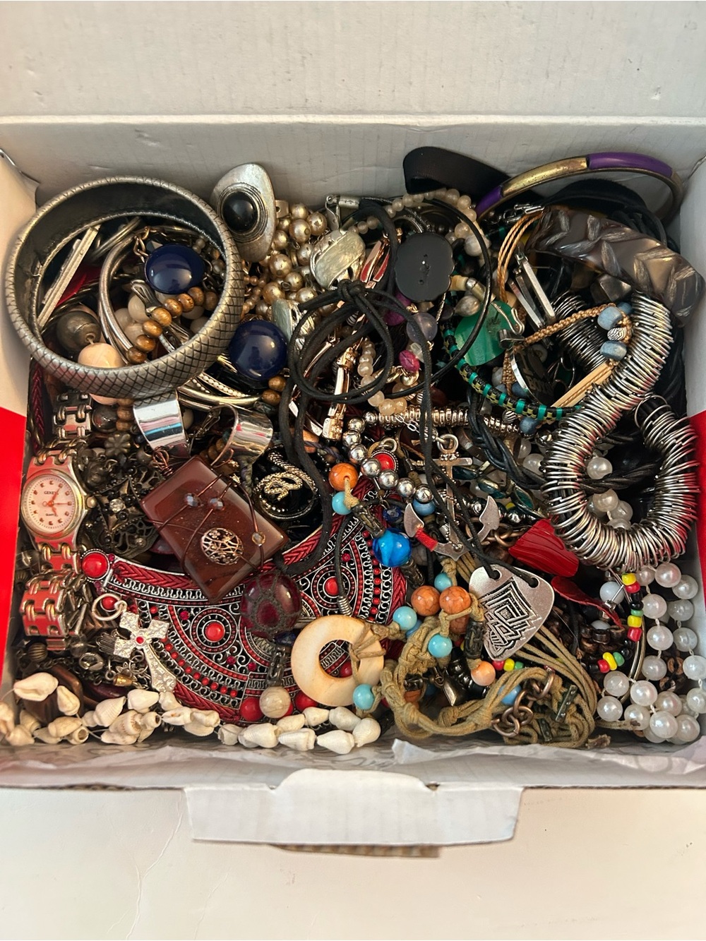 Large Jewelry Lot Mystery Box Necklaces Bracelets Earrings Rings Pendant Jar Bag